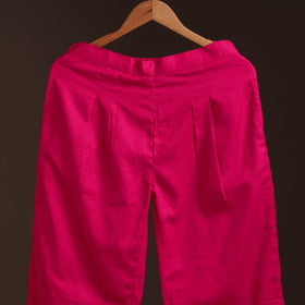 Pink - plain flex cotton elasticated palazzo 09