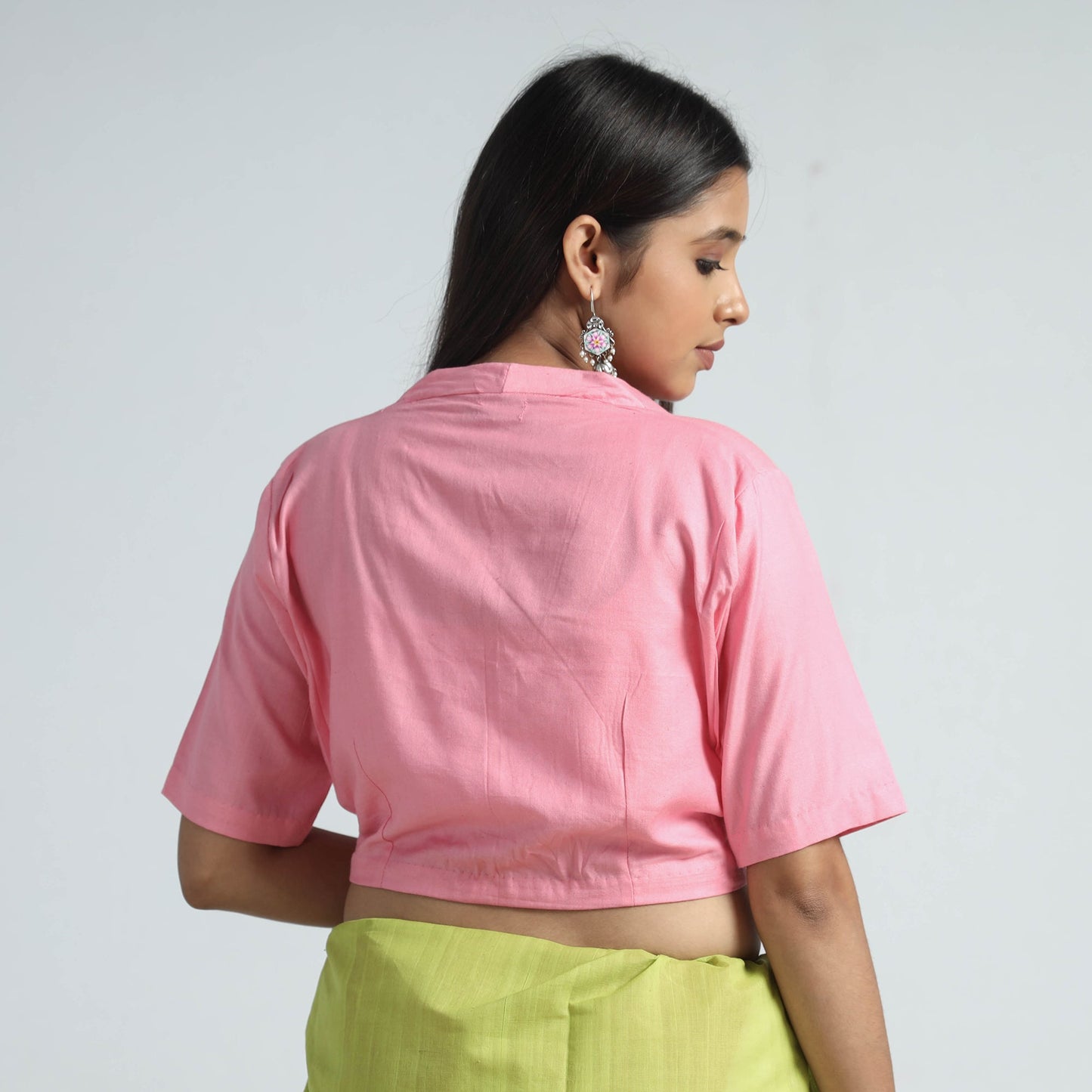 Buy Plain Linen Cotton Stitched Blouse Online at iTokri.com