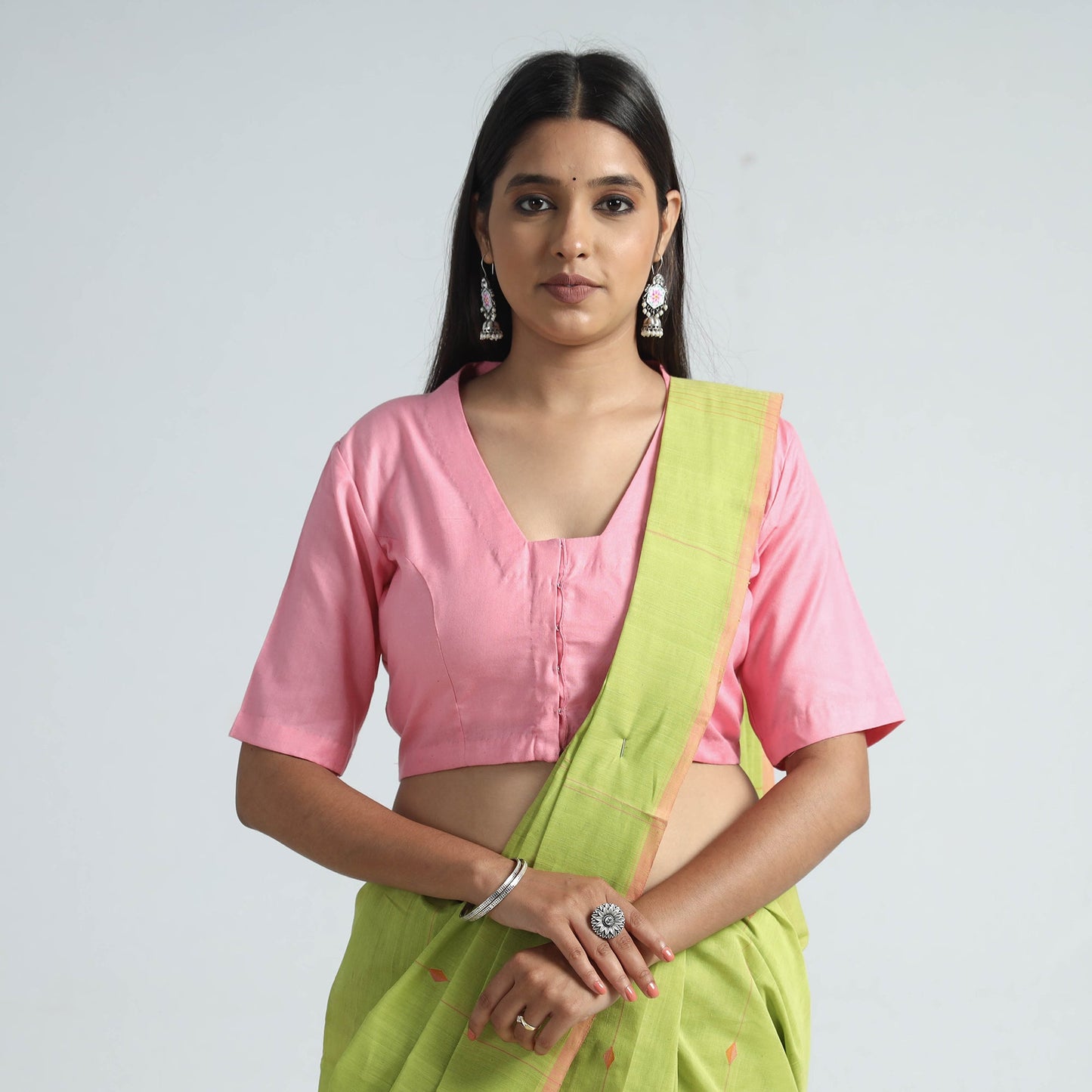 Buy Plain Linen Cotton Stitched Blouse Online at iTokri.com