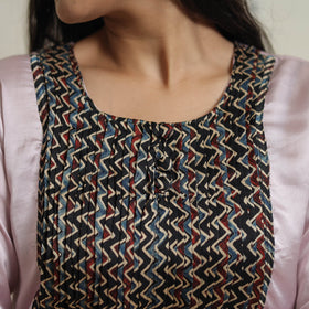 Buy Plain Modal Silk Straight Kurta with Ajrakh Pintuck Patchwork 01 Online at iTokri.com