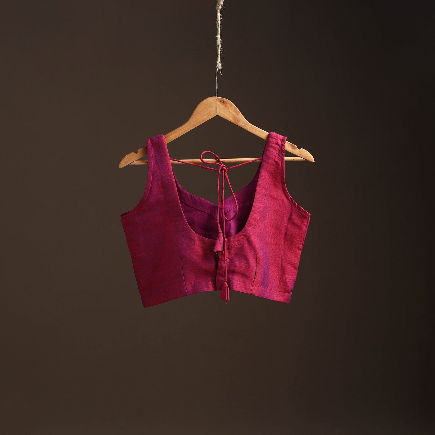 Plain slub silk readymade blouse 01 - handcrafted