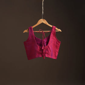 Plain slub silk readymade blouse 01 - handcrafted