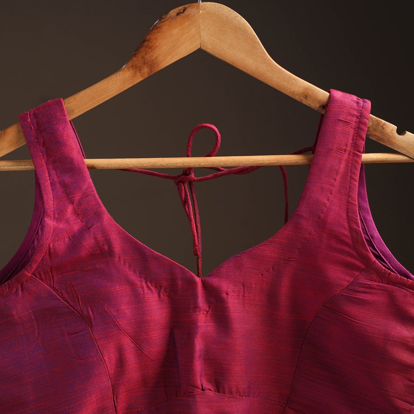 Plain slub silk readymade blouse 01 - handcrafted