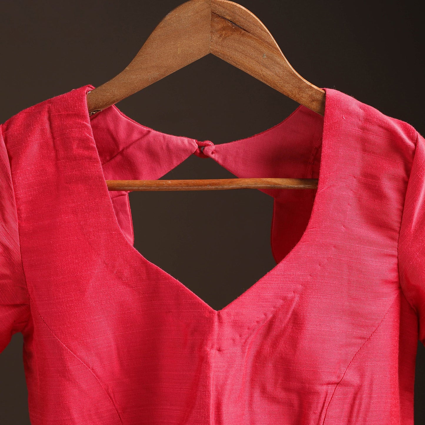 Plain slub silk readymade blouse 10 - handcrafted