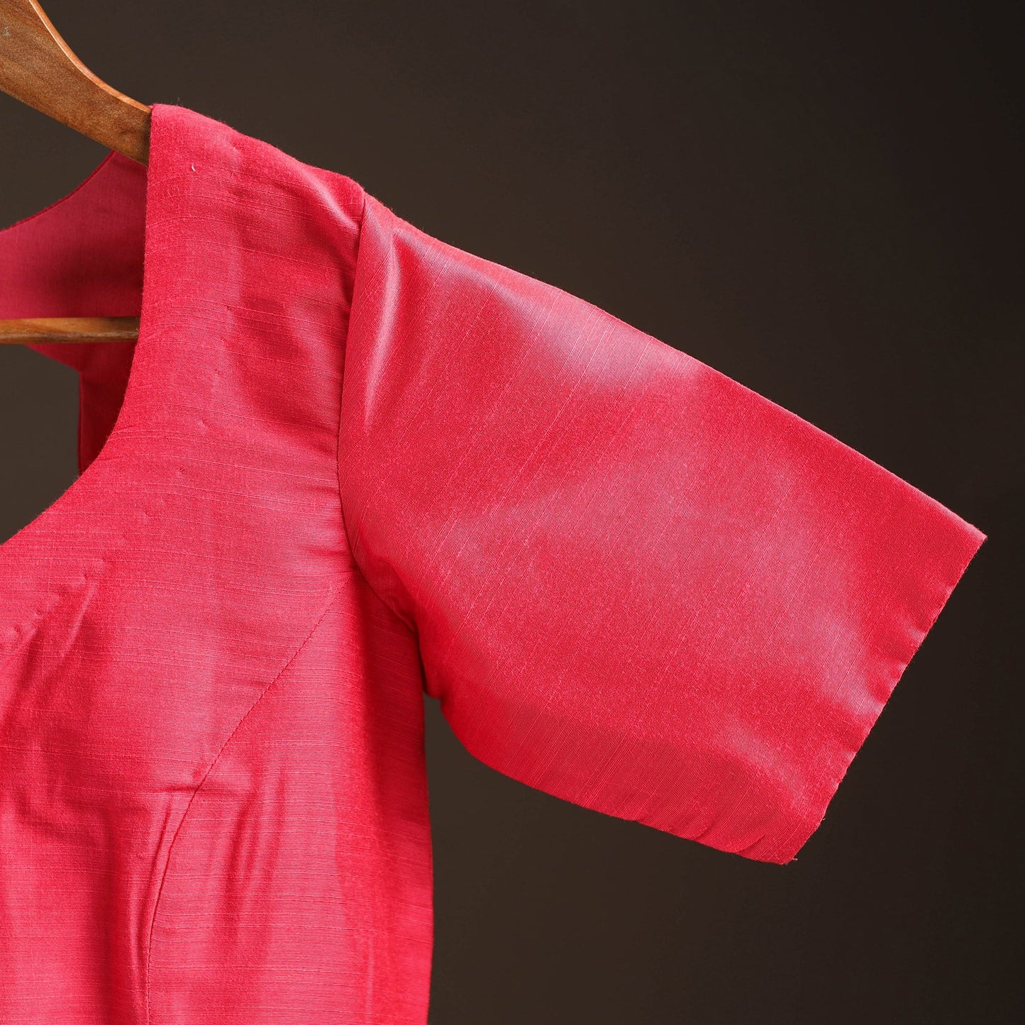 Plain slub silk readymade blouse 10 - handcrafted