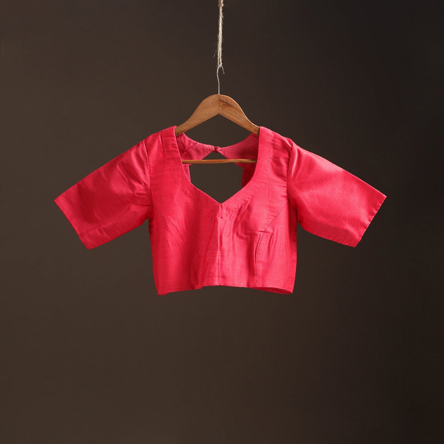 Plain slub silk readymade blouse 10 - handcrafted