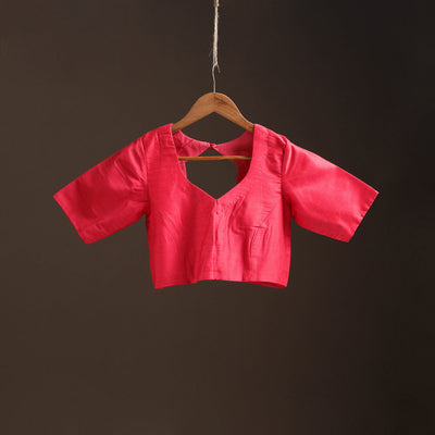 Plain slub silk readymade blouse 10 - handcrafted