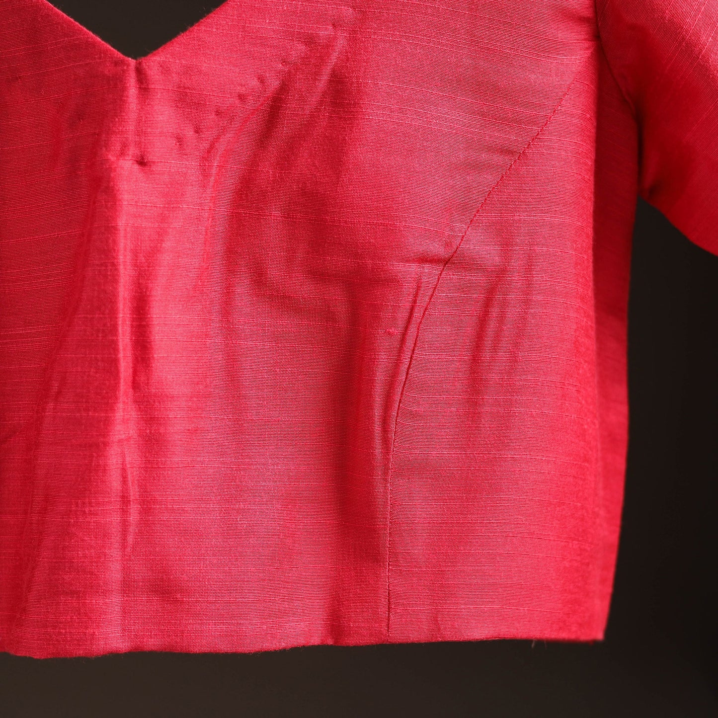 Plain slub silk readymade blouse 10 - handcrafted