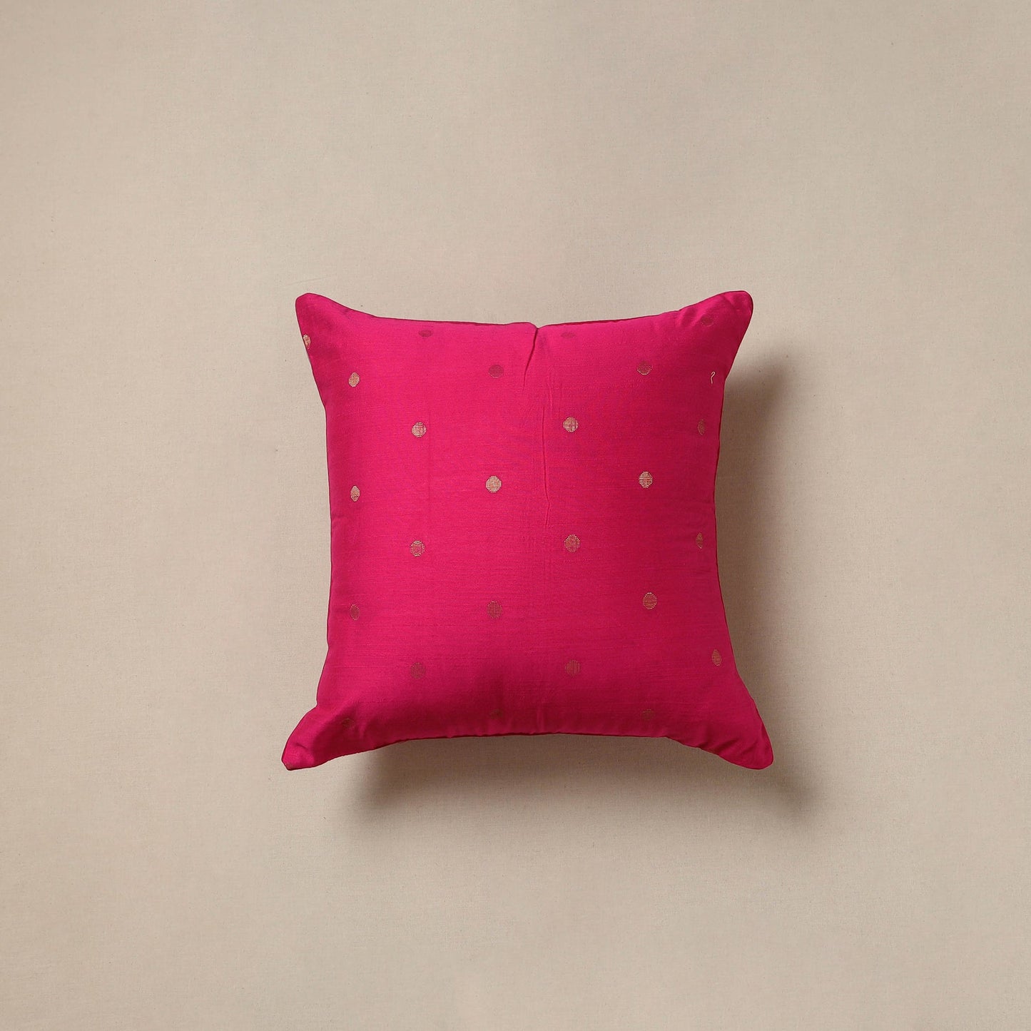Plain zari buti cushion cover 129 - handcrafted