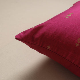 Plain zari buti cushion cover 132 - handcrafted