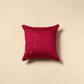 Plain zari buti cushion cover 60 - handcrafted