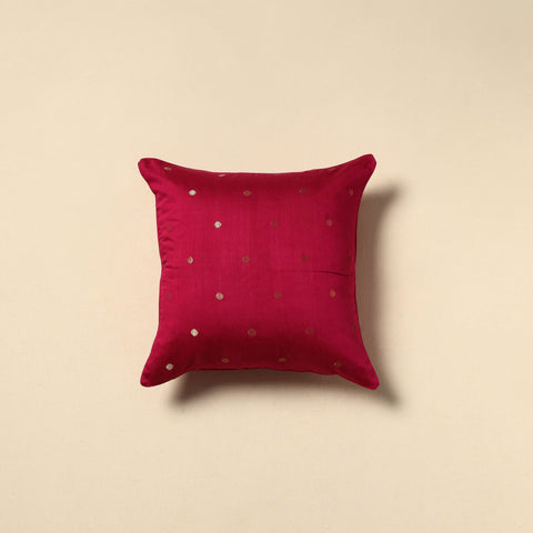 Plain zari buti cushion cover 60 - handcrafted