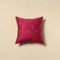 Plain zari buti cushion cover 63 - handcrafted