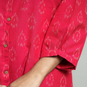 Pink - pochampally double ikat cotton flared dress