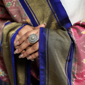  Pochampally Double Ikat Handloom Pure Silk Dupatta with Zari Border 