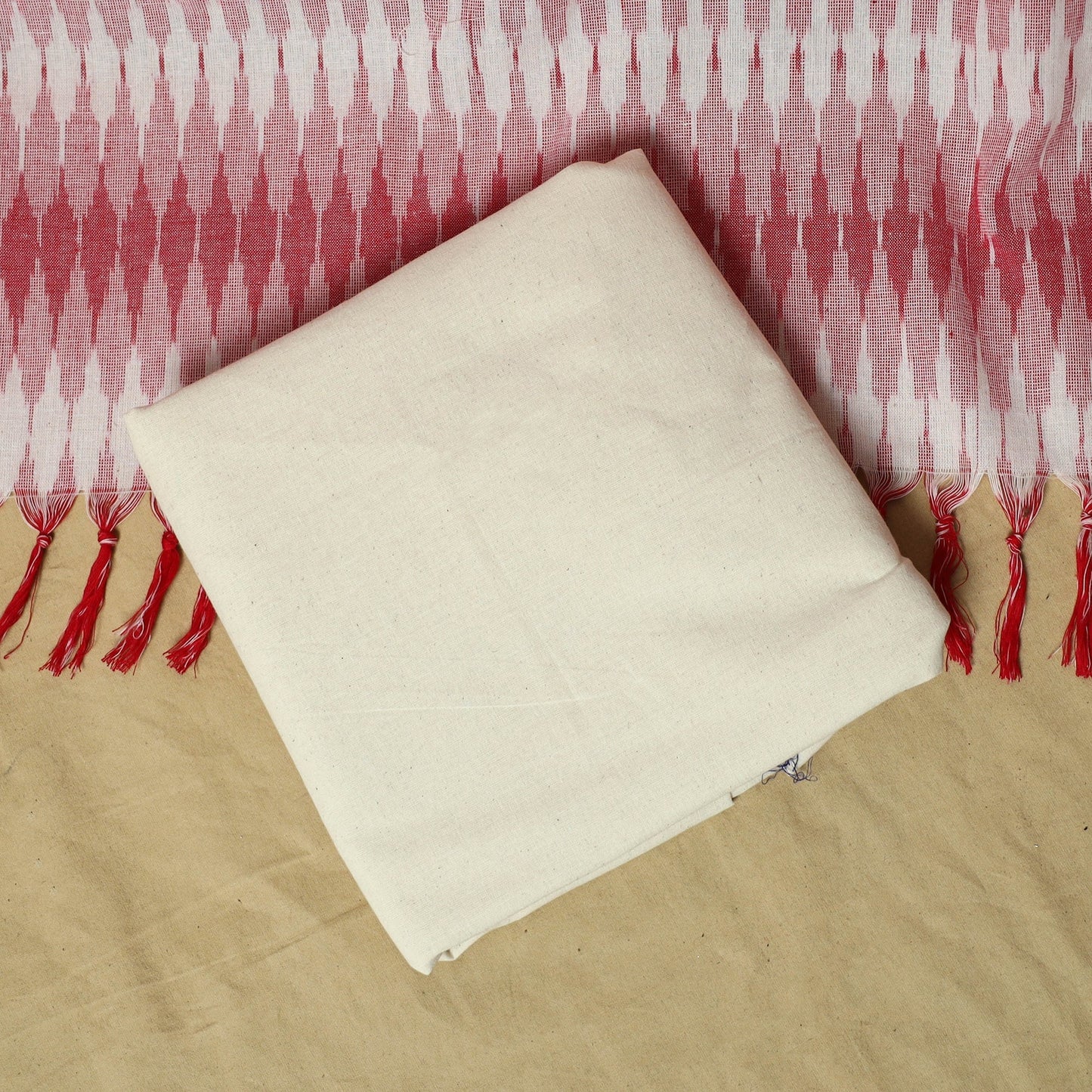 Pochampally ikat 3pc cotton unstitched dress material 15