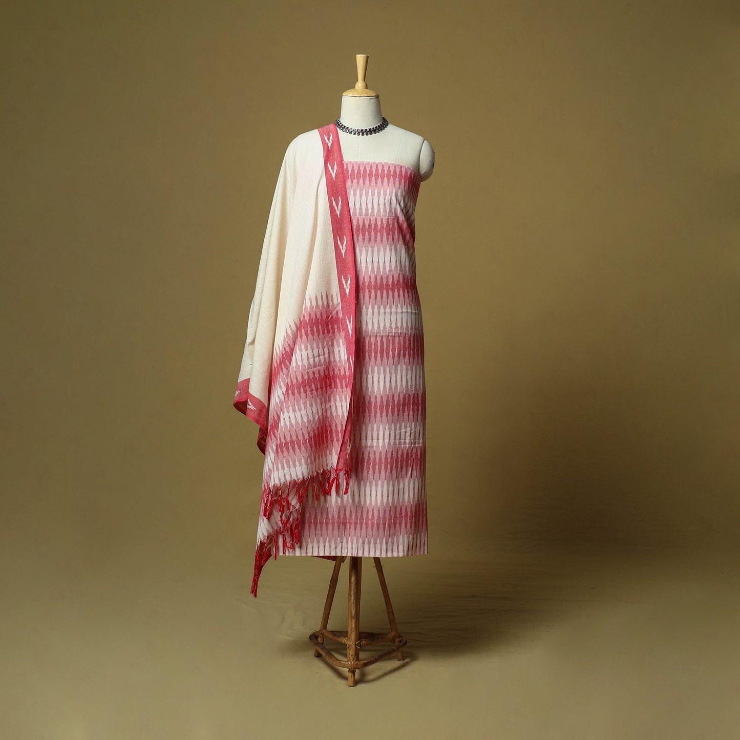 Pochampally ikat 3pc cotton unstitched dress material 15