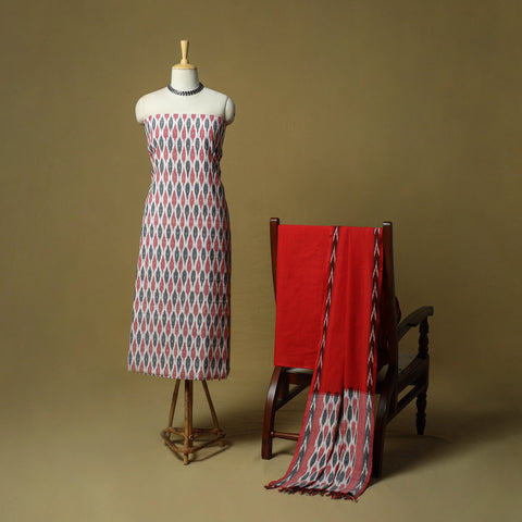 Pochampally ikat 3pc cotton unstitched dress material 36
