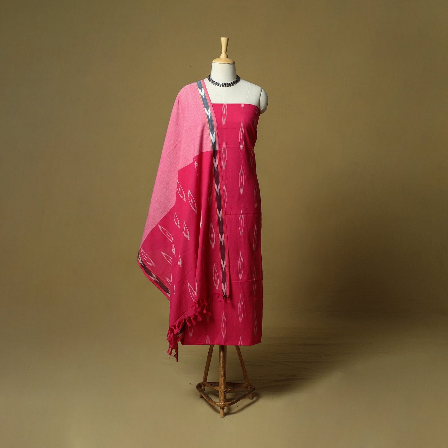 Pochampally ikat 3pc cotton unstitched dress material 39