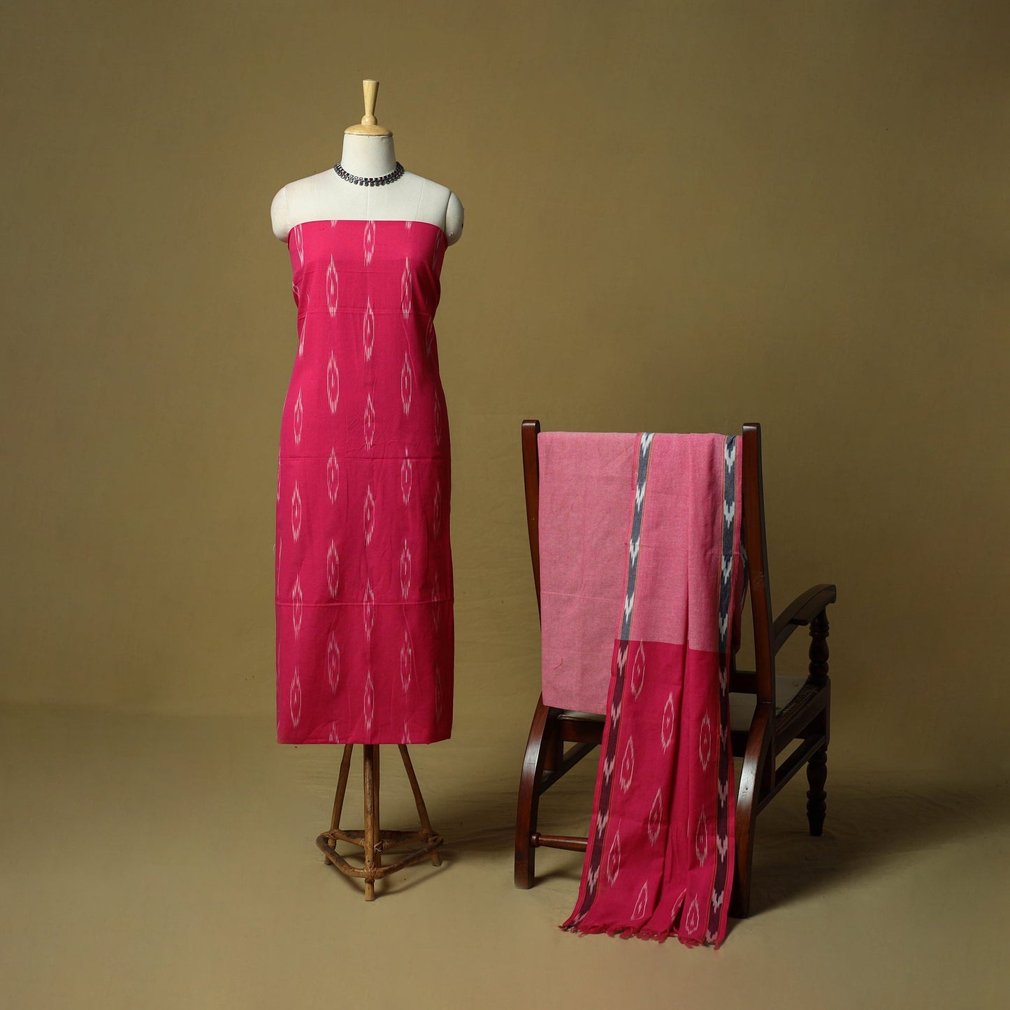 Pochampally ikat 3pc cotton unstitched dress material 39