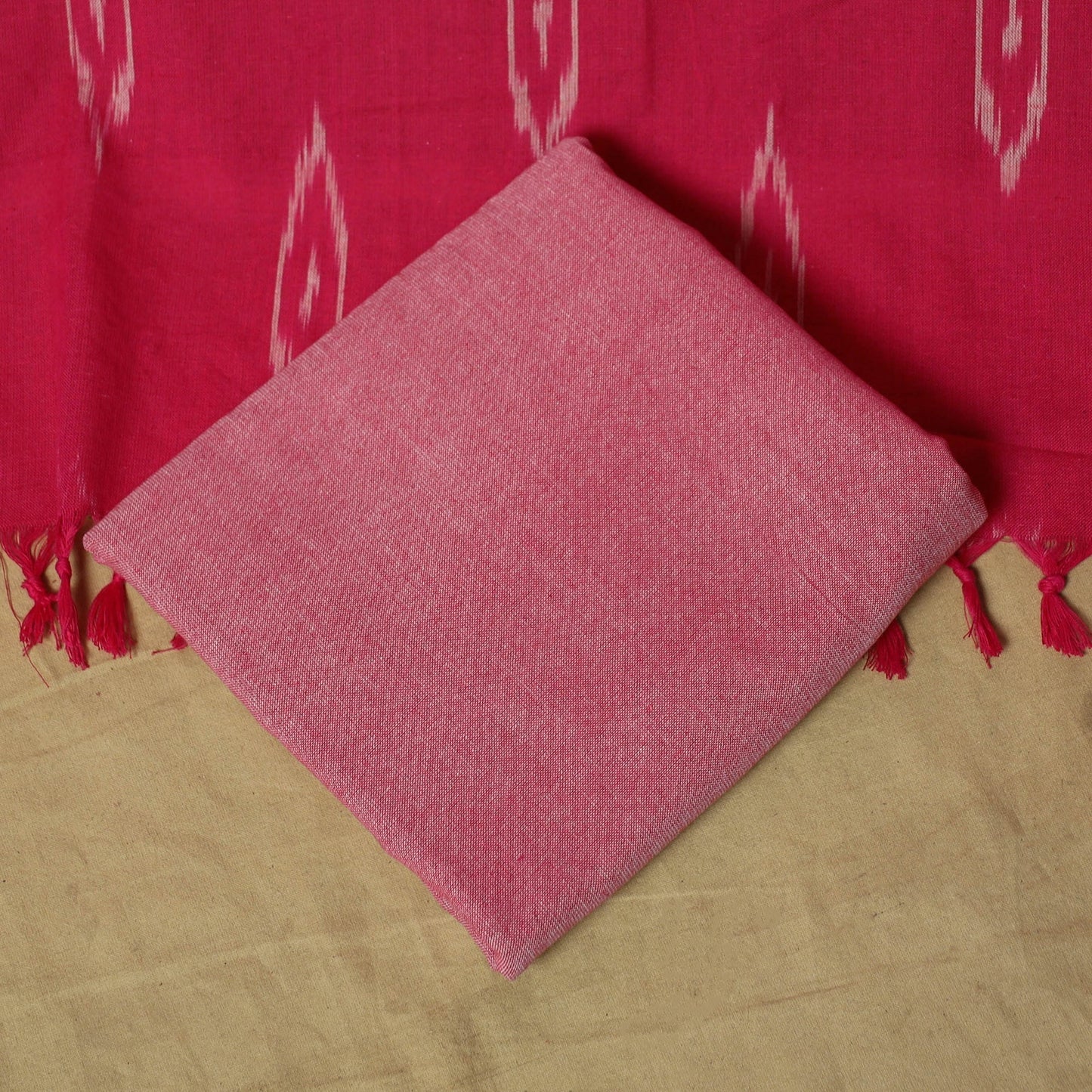 Pochampally ikat 3pc cotton unstitched dress material 39
