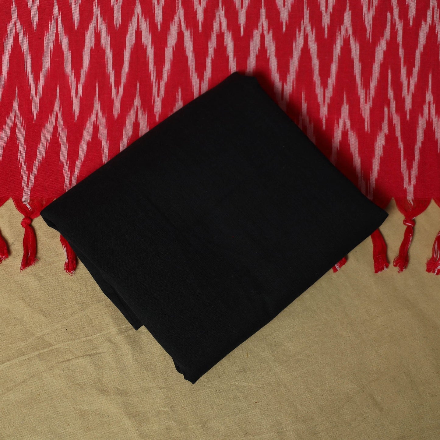Pochampally ikat 3pc cotton unstitched dress material 42