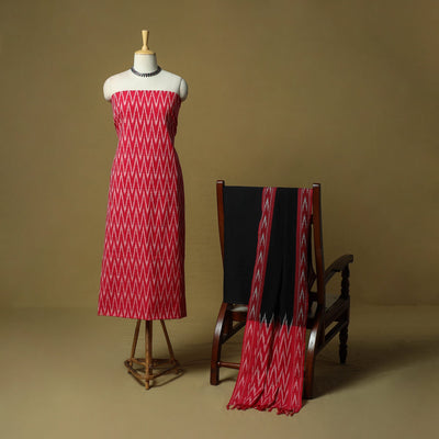 Pochampally ikat 3pc cotton unstitched dress material 42
