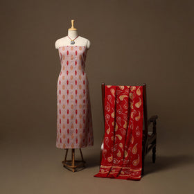 Pochampally ikat cotton 2pc unstitched dress material
