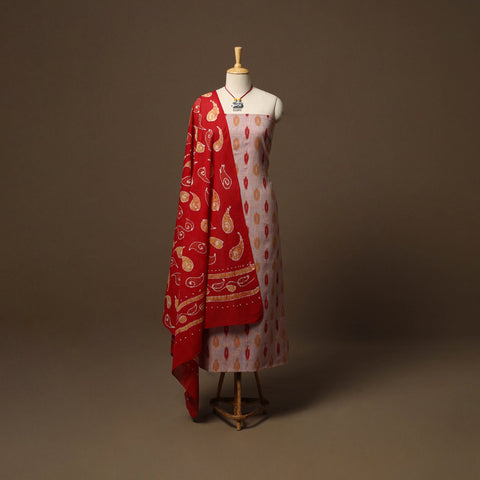 Pochampally ikat cotton 2pc unstitched dress material