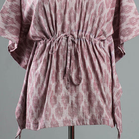 Pink - Pochampally Ikat Cotton Kaftan with Tie-Up Waist (Short)