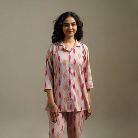 Pochampally ikat cotton night suit set 07 - handcrafted