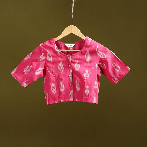 Pochampally ikat cotton readymade blouse 01 - handcrafted