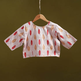 Pochampally ikat cotton readymade blouse 13 - handcrafted