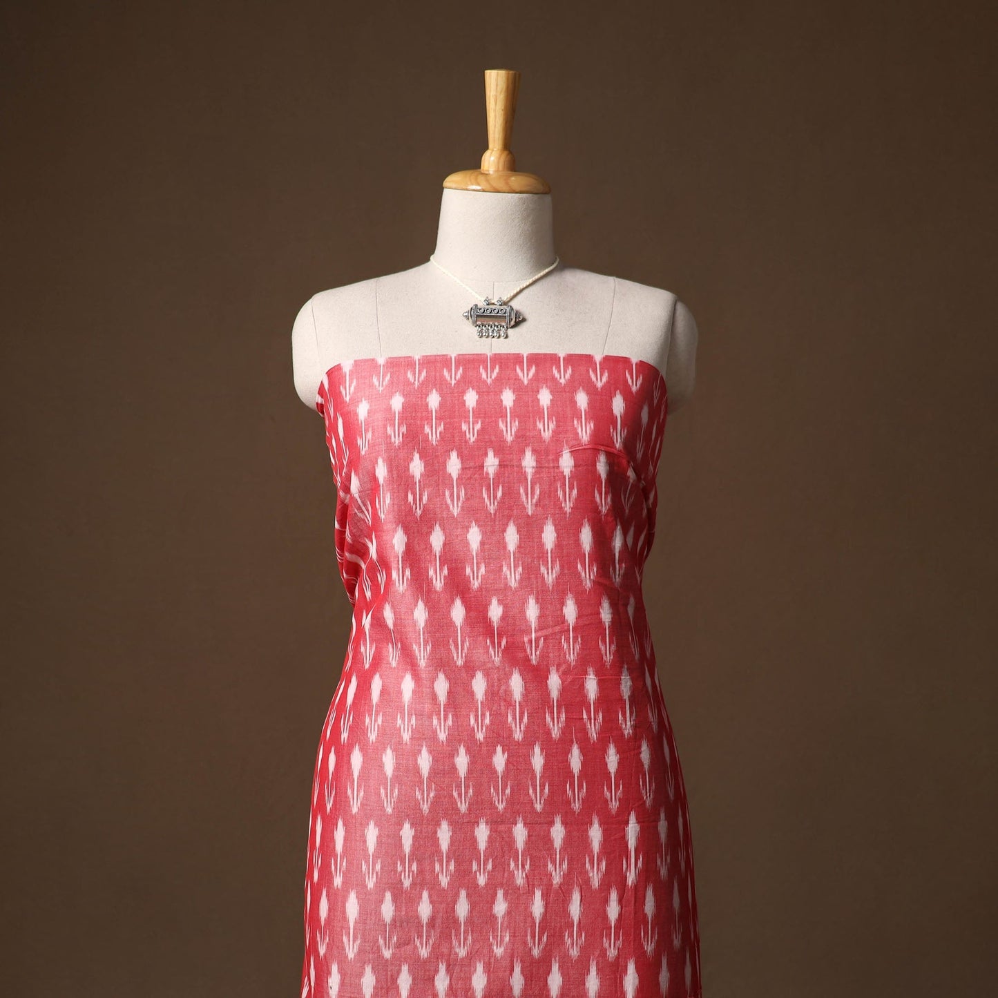 Pochampally ikat mercerised cotton 2pc unstitched dress