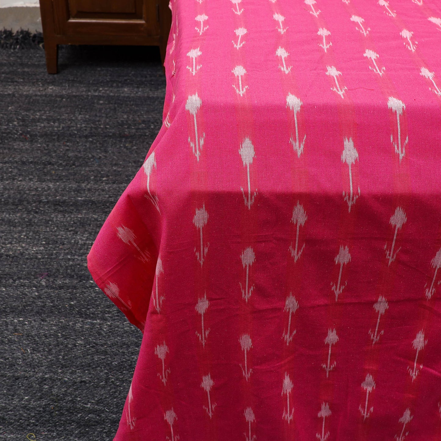 Pochampally Ikat with Sanganeri Patch Cotton Bedsheet Set