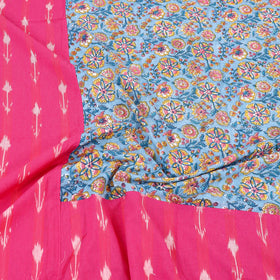 Pochampally Ikat with Sanganeri Patch Cotton Bedsheet Set