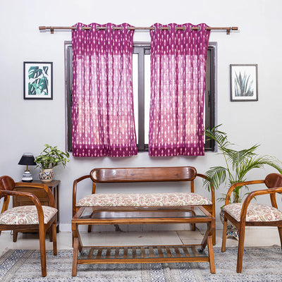 Pochampally ikat weave cotton fabric window curtain (5 x 3