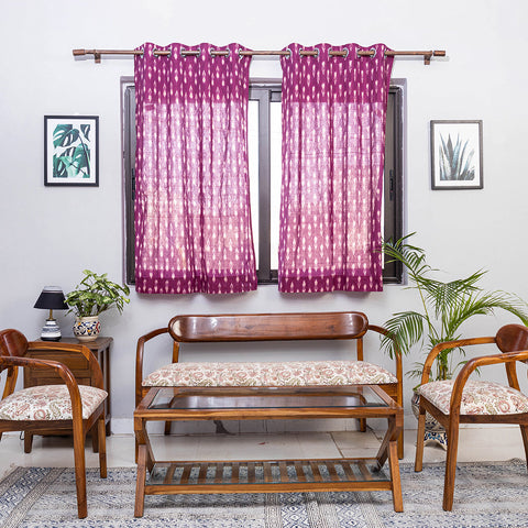 Pochampally ikat weave cotton fabric window curtain (5 x 3