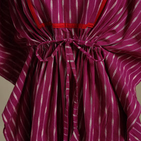 Pink Pochampally Ikat Weave Cotton Kaftan (Medium)