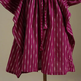 Pink Pochampally Ikat Weave Cotton Kaftan (Medium)