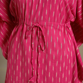 Pink Pochampally Ikat Weave Cotton Kaftan (Medium)
