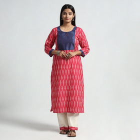 Pochampally Ikat Kurta with Palazzo & Dupatta Set
