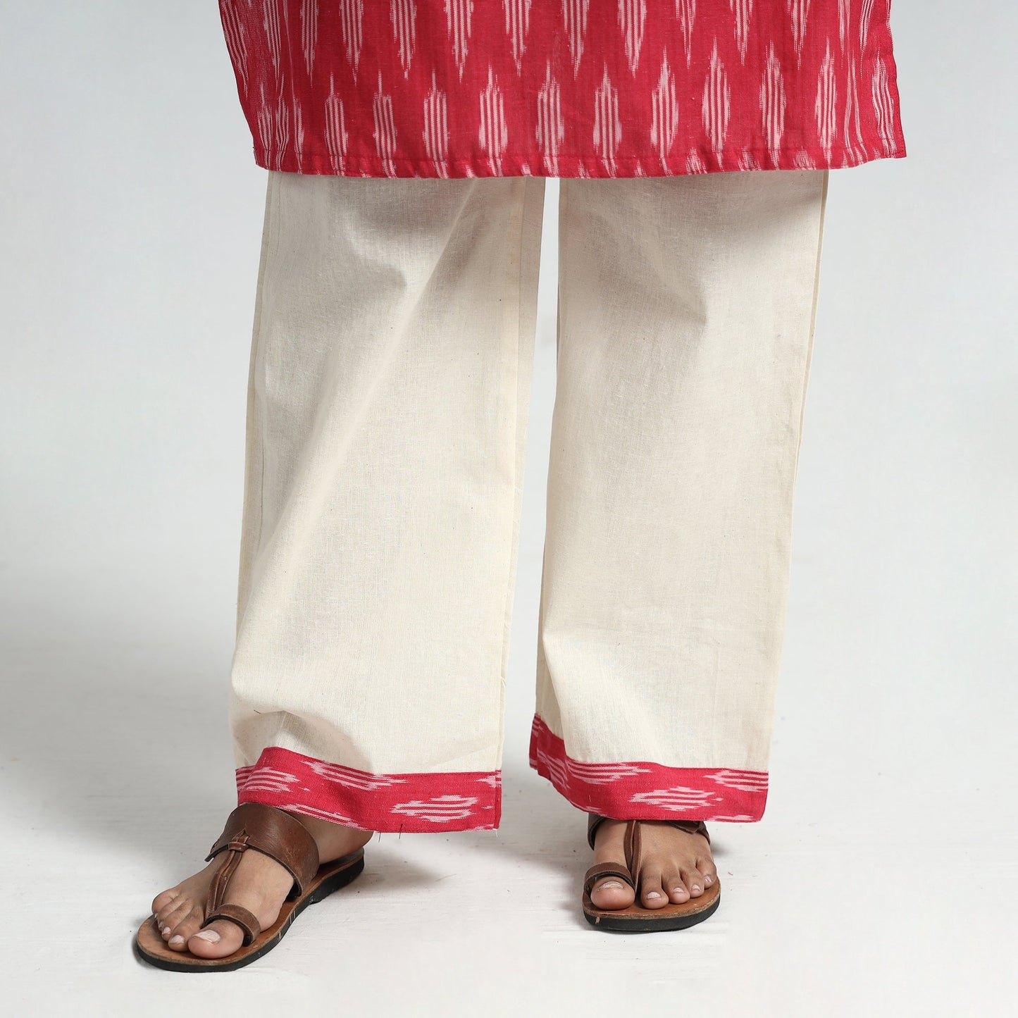 Pochampally Ikat Kurta with Palazzo & Dupatta Set
