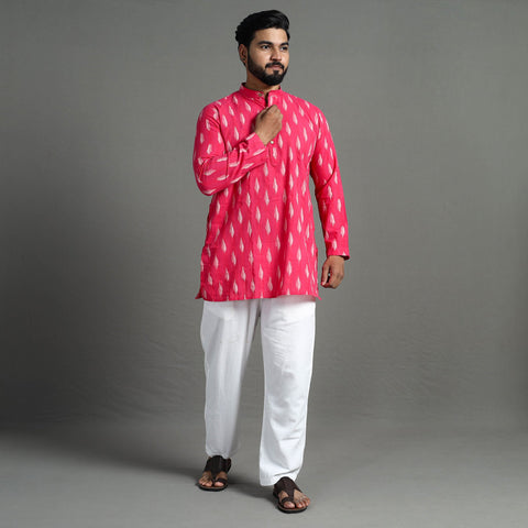 Buy Pochampally Ikat Weave Cotton Men Short Kurta Online at iTokri.com