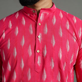 Buy Pochampally Ikat Weave Cotton Men Short Kurta Online at iTokri.com