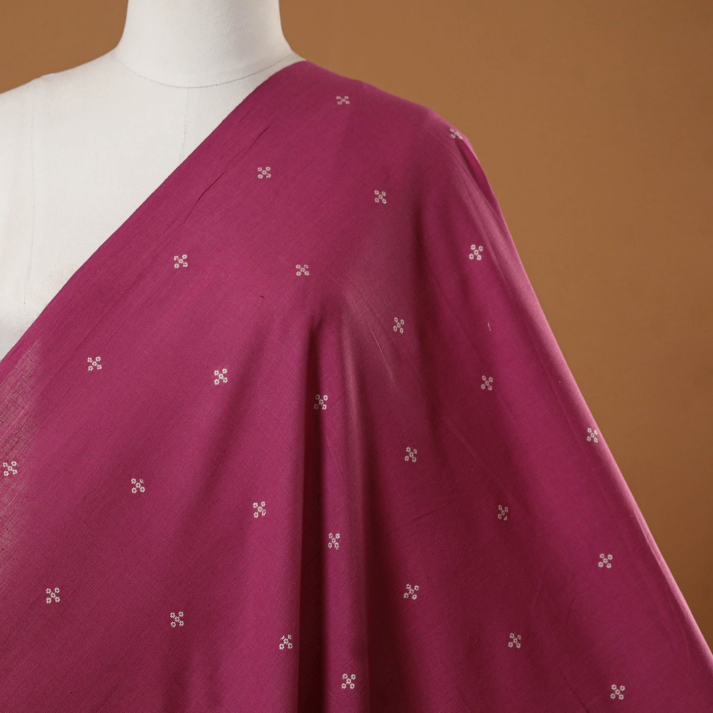 Pink - prewashed cotton jacquard fabric 03 - handcrafted