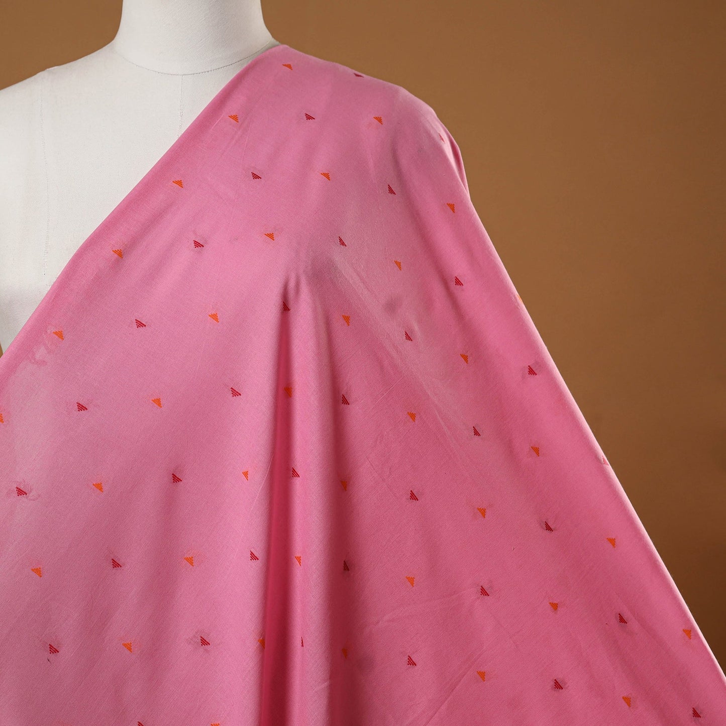 Pink - prewashed cotton jacquard fabric 04 - handcrafted