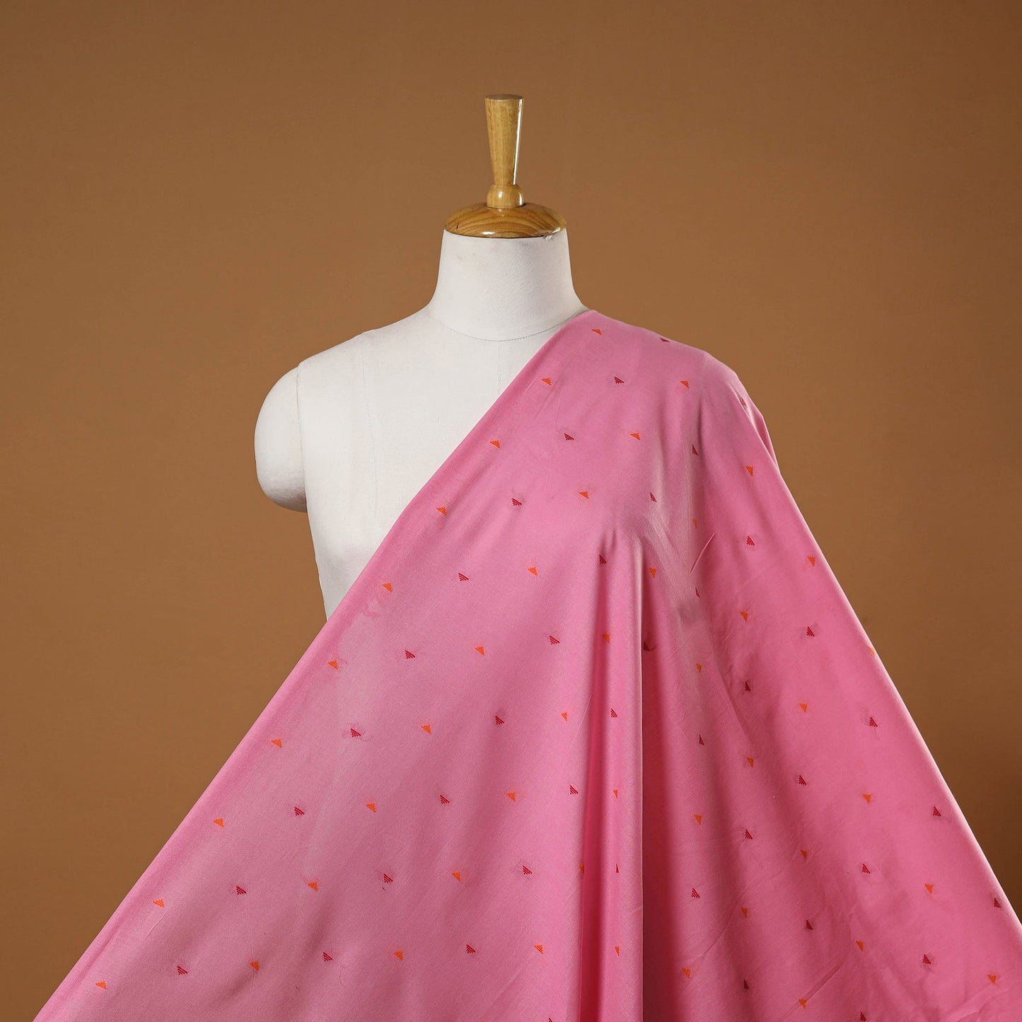 Pink - prewashed cotton jacquard fabric 04 - handcrafted