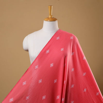 Red Prewashed Cotton Jacquard Fabric