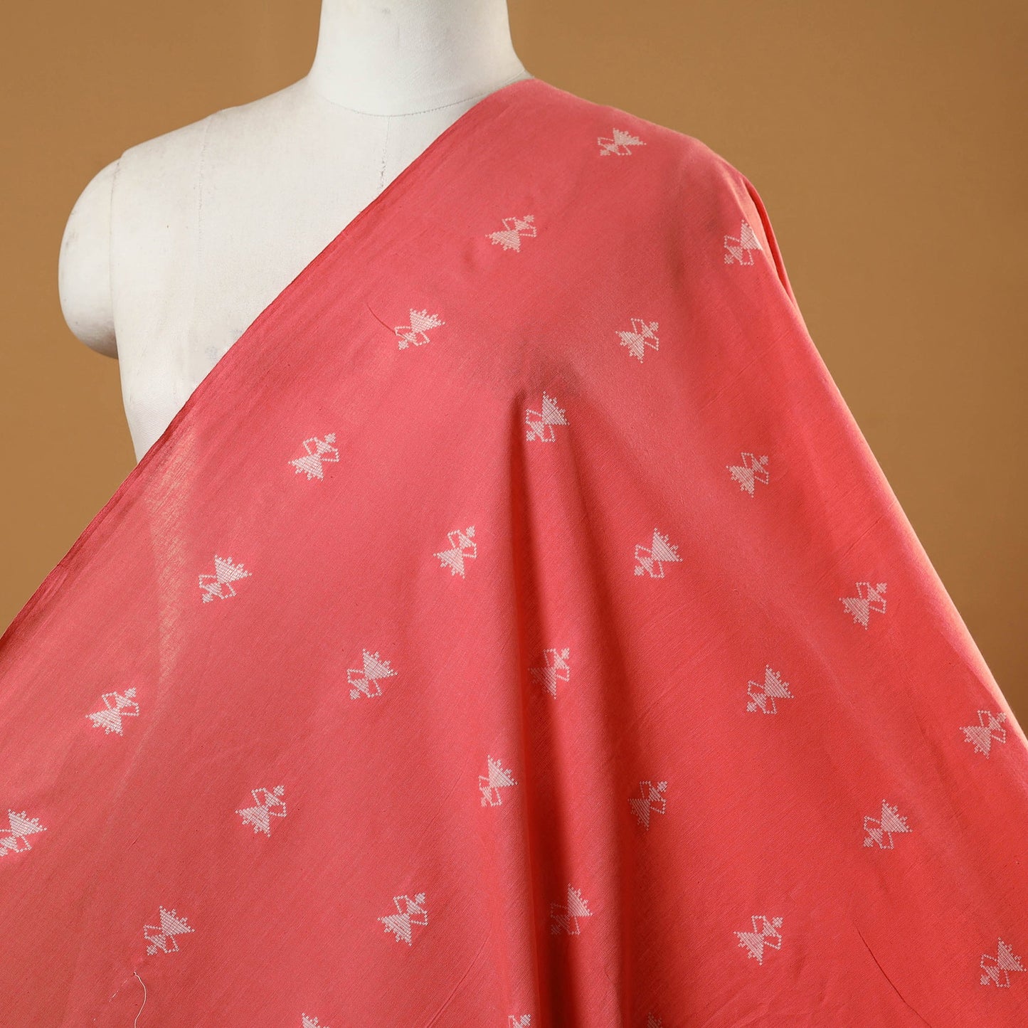 Pink - prewashed cotton jacquard fabric 12 - handcrafted